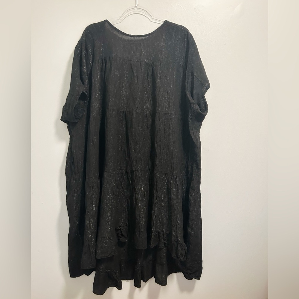 Obsession Black Tiered Midi Dress